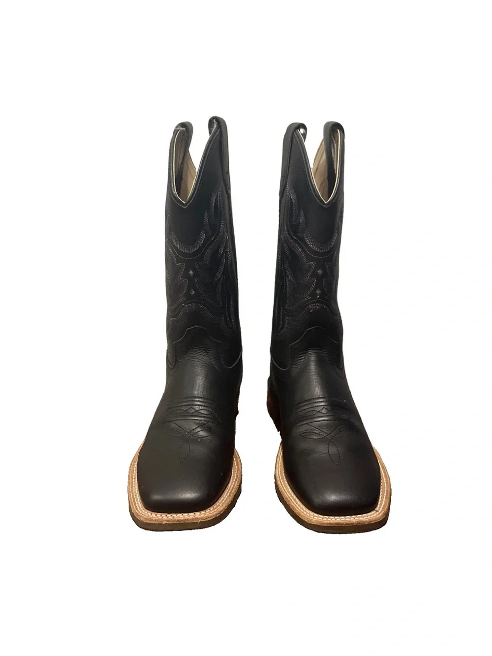 NWOB Shyanne Black Girls/ womens Western Boots with Tan Welt leather sz 5D